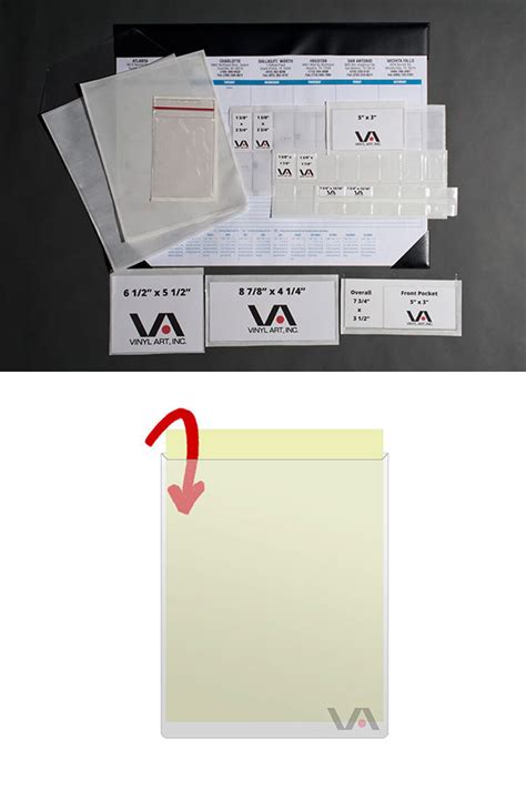 adhesive backed vinyl pouches